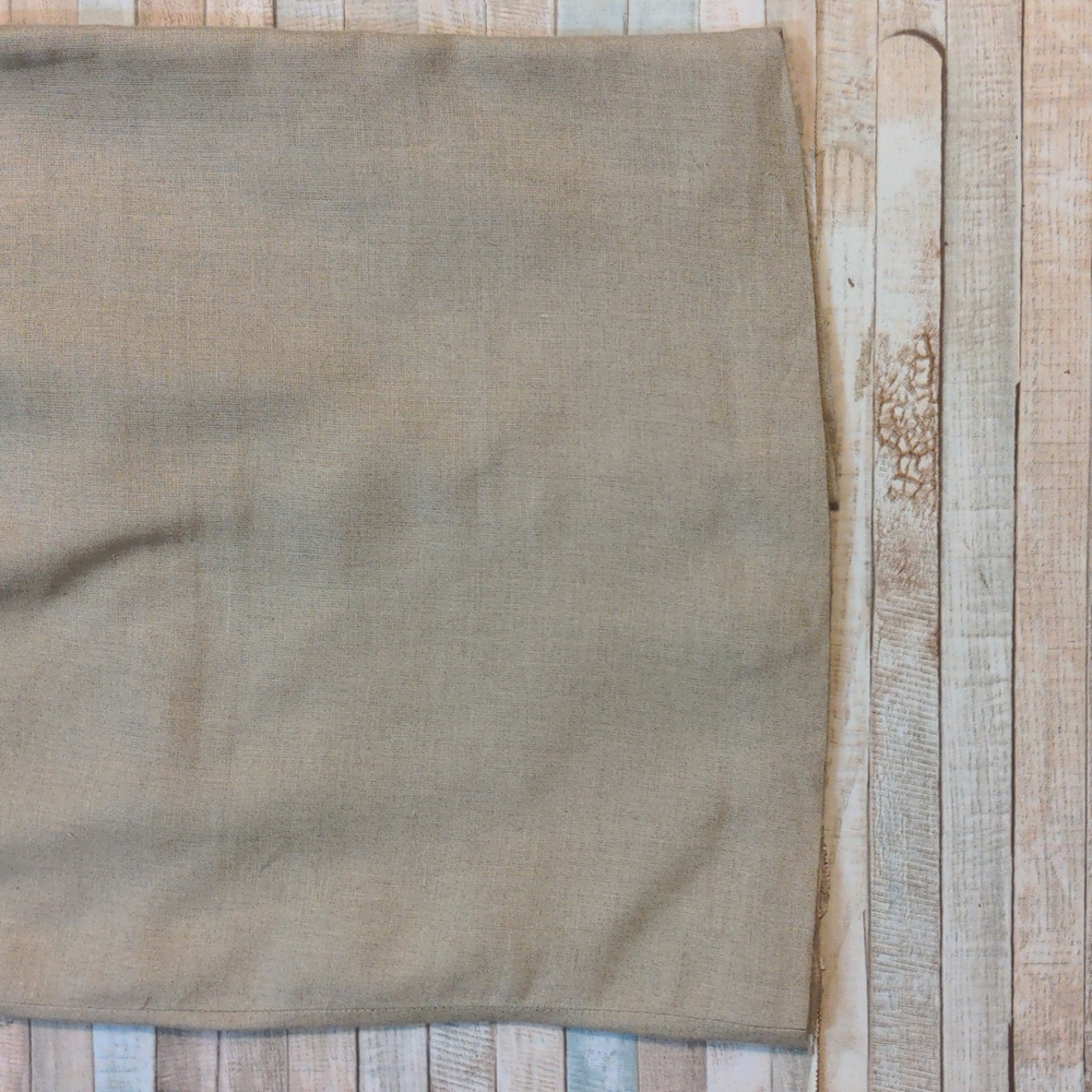 Vintage lined linen skirt light khaki - Picture 3 of 16